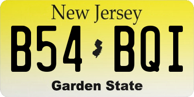 NJ license plate B54BQI