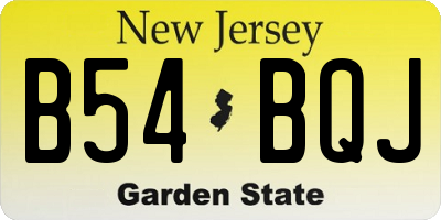 NJ license plate B54BQJ