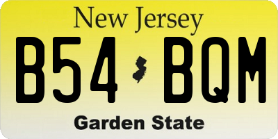 NJ license plate B54BQM