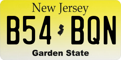 NJ license plate B54BQN
