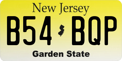 NJ license plate B54BQP