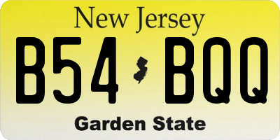NJ license plate B54BQQ