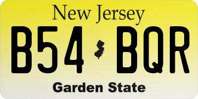 NJ license plate B54BQR