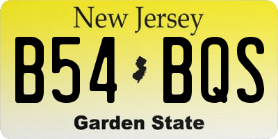 NJ license plate B54BQS