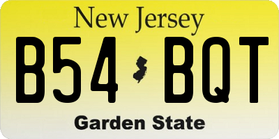 NJ license plate B54BQT
