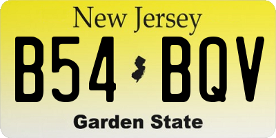 NJ license plate B54BQV