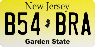 NJ license plate B54BRA