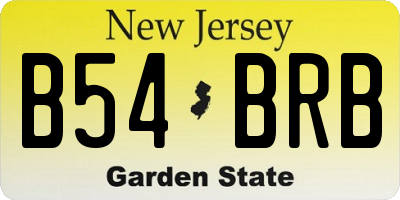NJ license plate B54BRB