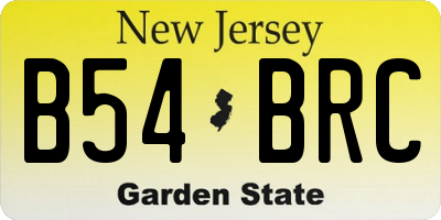 NJ license plate B54BRC