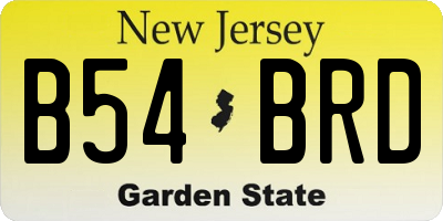 NJ license plate B54BRD
