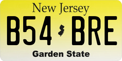 NJ license plate B54BRE