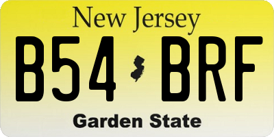 NJ license plate B54BRF