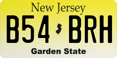 NJ license plate B54BRH