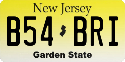 NJ license plate B54BRI