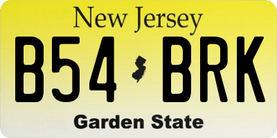 NJ license plate B54BRK