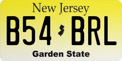 NJ license plate B54BRL