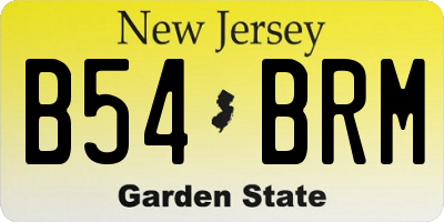 NJ license plate B54BRM