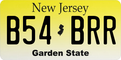 NJ license plate B54BRR