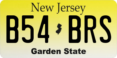 NJ license plate B54BRS