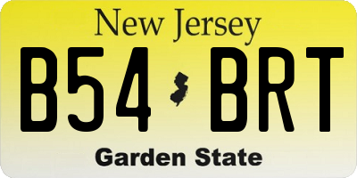 NJ license plate B54BRT