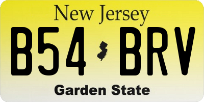 NJ license plate B54BRV