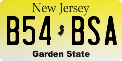 NJ license plate B54BSA