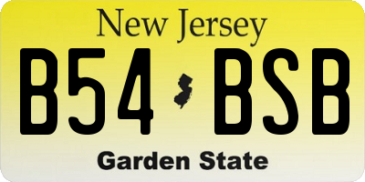 NJ license plate B54BSB