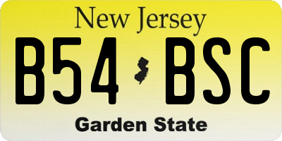 NJ license plate B54BSC