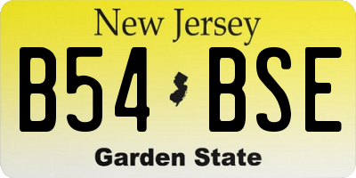 NJ license plate B54BSE