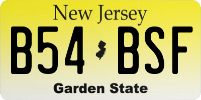 NJ license plate B54BSF