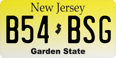 NJ license plate B54BSG