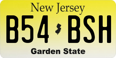 NJ license plate B54BSH