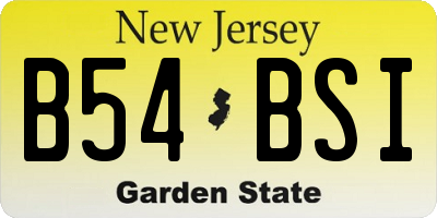 NJ license plate B54BSI