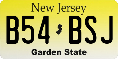NJ license plate B54BSJ