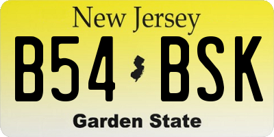 NJ license plate B54BSK