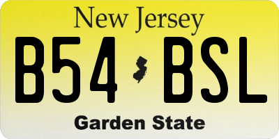 NJ license plate B54BSL