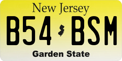 NJ license plate B54BSM
