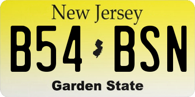 NJ license plate B54BSN
