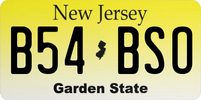 NJ license plate B54BSO