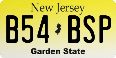 NJ license plate B54BSP