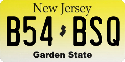 NJ license plate B54BSQ