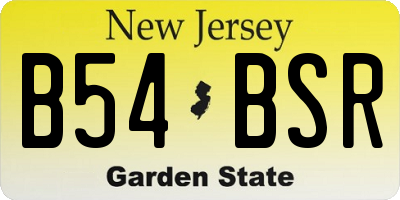 NJ license plate B54BSR