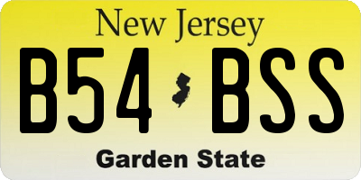 NJ license plate B54BSS