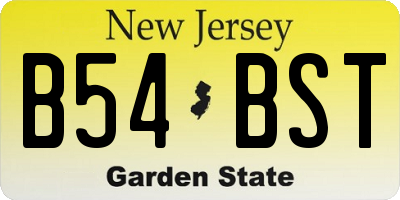 NJ license plate B54BST