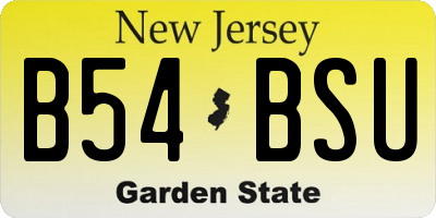 NJ license plate B54BSU
