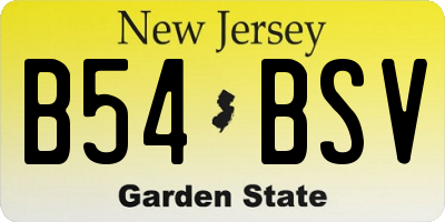 NJ license plate B54BSV