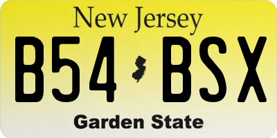 NJ license plate B54BSX