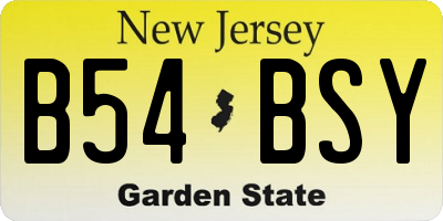 NJ license plate B54BSY