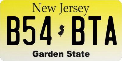 NJ license plate B54BTA