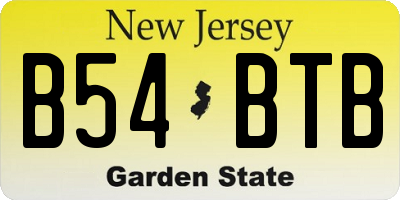 NJ license plate B54BTB